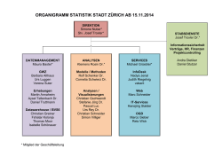 ORGANIGRAMM STATISTIK STADT ZÜRICH AB 01.11.2014