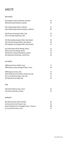 The Ivy Wine List