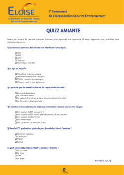 QUIZZ AMIANTE - Travail et Pr&eacute;vention