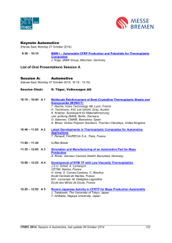 Keynote Automotive List of Oral Presentations Session A - ITHEC