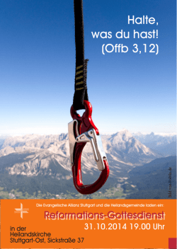 Halte, was du hast! (Offb 3,12) - Evangelische Allianz Stuttgart: Home