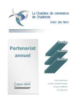 Plan partenariat 2014-2015 - Chambre de commerce de Charlevoix