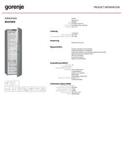 Product data - Mabagor - Gorenje