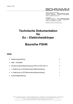 Technische Dokumentation für Ex Elektroheizkörper Baureihe FSHK