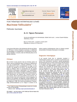Mucinose folliculaire - Soci&eacute;t&eacute; Fran&ccedil;aise de Dermatologie