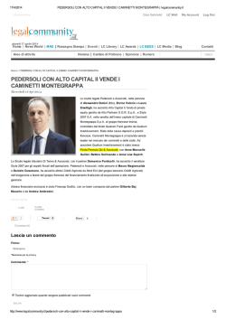 pedersoli con alto capital ii vende i caminetti montegrappa