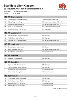 Startliste aller Klassen - TSC Harmersbachtal eV