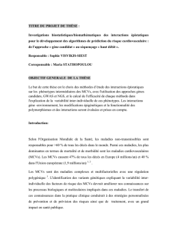 Investigations biostatistiques/biomath&eacute;matiques des interactions