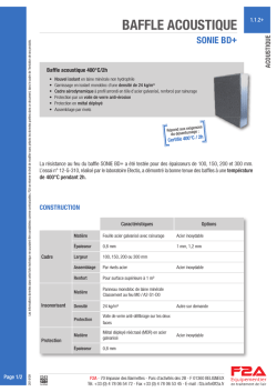 Fiche technique du baffle acoustique SONIE BD+