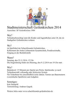 Ausschreibung - Schachfreunde Geilenkirchen 1984