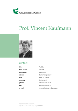 Alexandria: Prof. Vincent Kaufmann