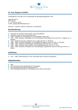 Dr. med. Stephan PLASCHY Berufserfahrung Ausbildung