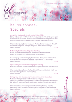 hauterlebnisse- Specials - Ute Schanzenbach Hauterlebnisse