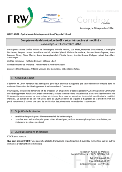 GT "S&eacute;curit&eacute; Routi&egrave;re" du 11/09/2014