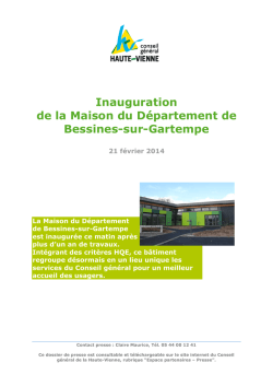 Inauguration de la Maison du D&eacute;partement de - Haute