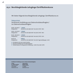 Berufsbegleitende Lehrgänge/Zertifikatskurse - DBB Akademie