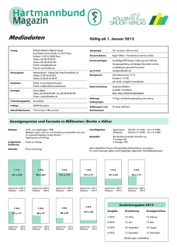 Hartmannbund Magazin - K&ouml;llen Druck + Verlag