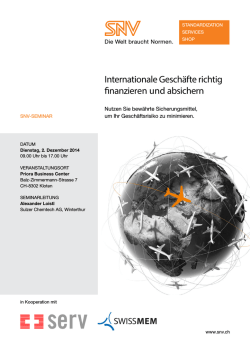 Internationale Gesch&auml;fte richtig finanzieren und absichern - SNV