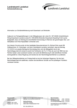 Information zur Sch&uuml;lerbef&ouml;rderung nach Essenbach und Mirskofen