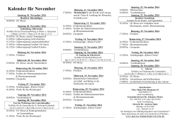 Kalender für November 2014 - Mariä Himmelfahrt
