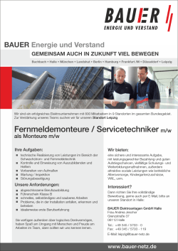 Fernmeldemonteure / Servicetechniker m/w - BAUER