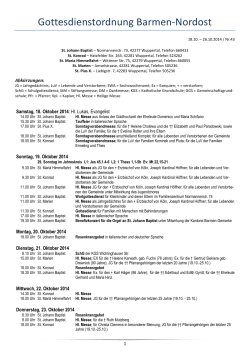 Gottesdienstordnung Barmen-Nordost - djup.de