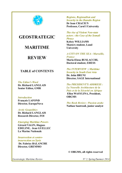 GEOSTRATEGIC MARITIME REVIEW TABLE of