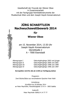 Plakat 2014 - Wiener Oboe