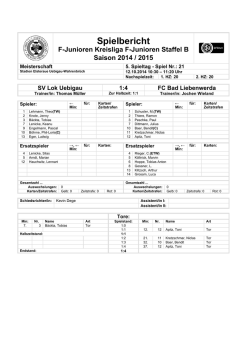 Spielbericht - FC Bad Liebenwerda