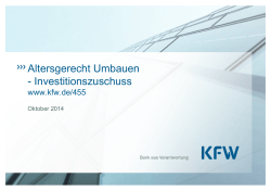 Altersgerecht Umbauen - Investitionszuschuss - KfW