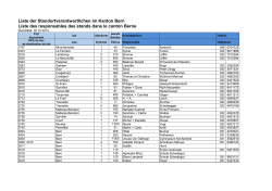 Liste der Standortverantwortlichen im Kanton Bern Liste - Swissmilk