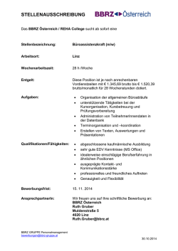 (m/w) BBRZ Österreich / REHA College, Dienstort - BBRZ GRUPPE