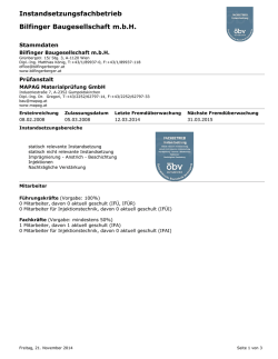 Instandsetzungsfachbetrieb Bilfinger Baugesellschaft m.b.H.