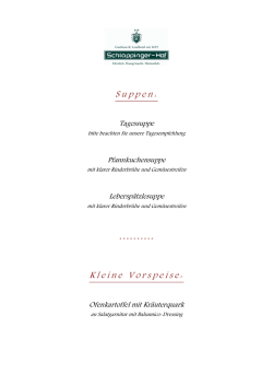 Speisekarte - Schlappinger-Hof