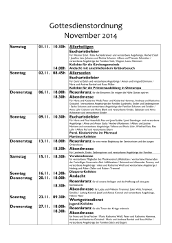 Gottesdienstordnung, November,2014, - Hirschen