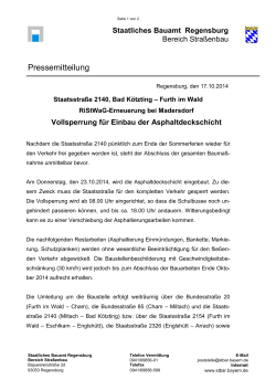 St 2140 Madersdorf: Vollsperrung am 23.10.2014 für Einbau