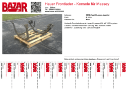 Hauer Frontlader - Konsole für Massey Ferguson 135 - Bazar.at