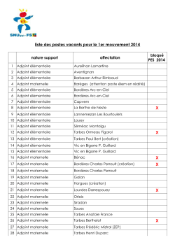 postes vacants pour 1er mouvement 2014 - SNUipp