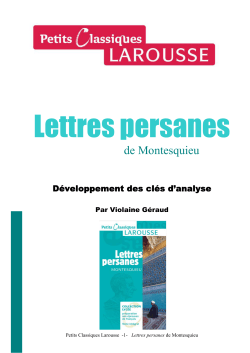 Lettres persanes - Les Petits Classiques Larousse