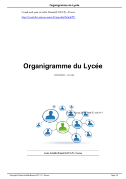Organigramme du Lyc&eacute;e - Lyc&eacute;e Aristide Briand