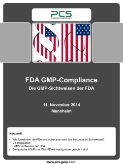 FDA GMP-Compliance - PCS