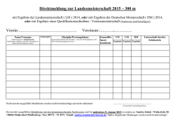 Direktmeldung zur Landesmeisterschaft 2015 &ndash; 300 m Verein - BBS