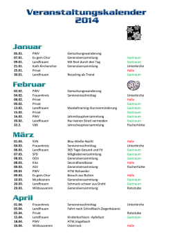 Veranstaltungskalender - Nanzdietschweiler