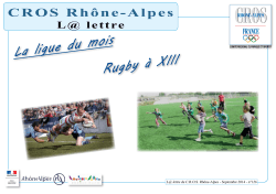 La ligue du mois Rugby à XIII - CROS Rhône