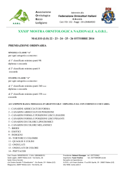 Premiazioni - Associazione Ornitologica Basso Lodigiano A.O.B.L.