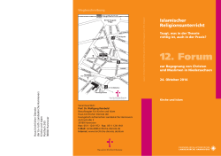 Einladung 12. Forum - Haus der Religionen