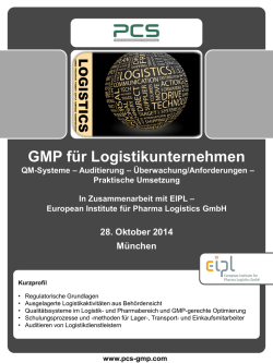 GMP f&uuml;r Logistikunternehmen - PCS