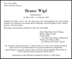 Bruno Wipf - Trauer