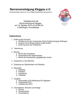 Herbstkonvent 14 Tagesordnung - Narrenvereinigung Kleggau