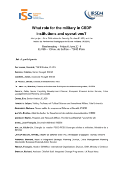 What role for the military in CSDP institutions and operations?